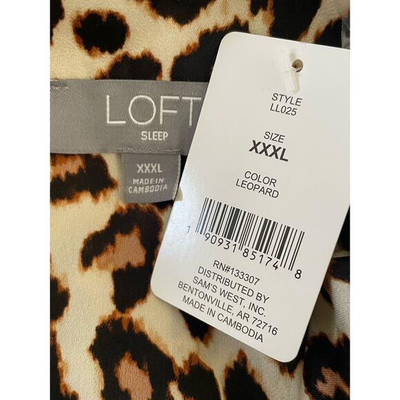 Ann Taylor Loft Sleepwear Pajamas Animal Print Loungewear Brown - Picture 9 of 11